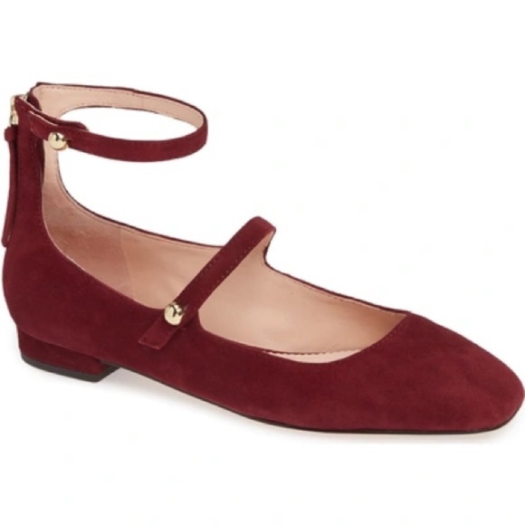 JCREW POPPY TWO-STRAP BALLET FLAT IN BURGUNDY - Picture 2 of 6
